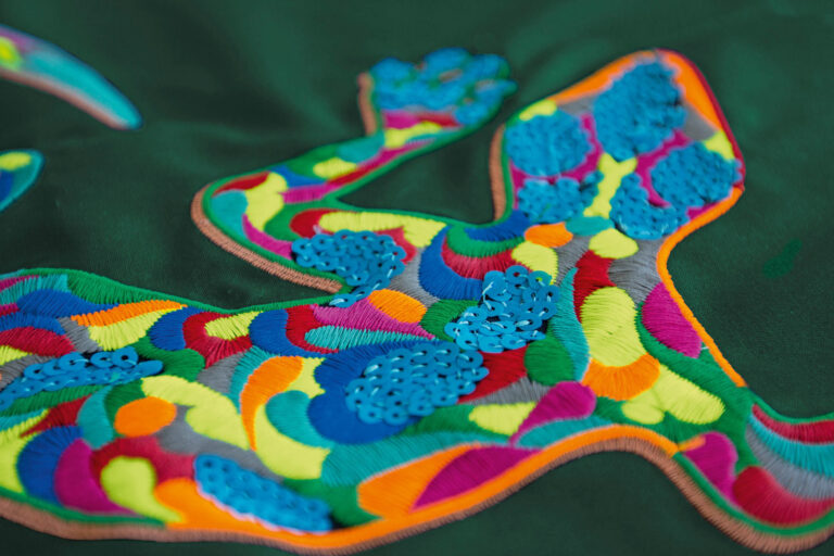 Sequin embroidery made with DBxK5 needles