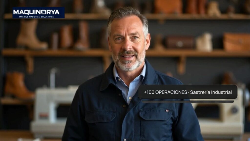 Asesor de Maquinorya presentando el vídeo sobre la fabricación de una americana